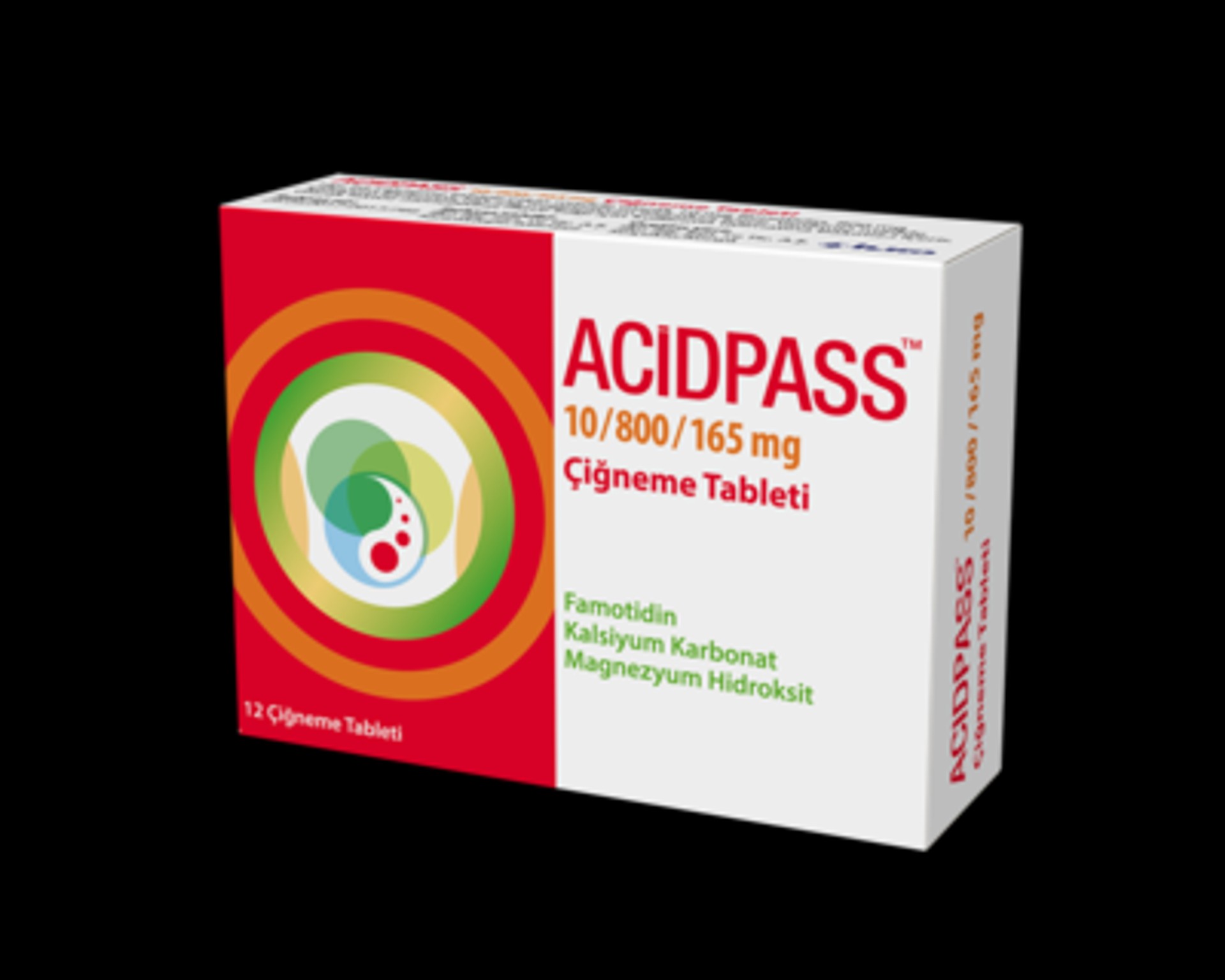 ACIDPASS 10 MG/800 MG/165 MG 12 CIGNEME TABLETI