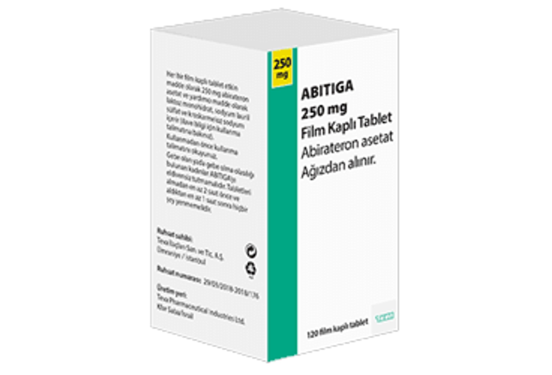 ABITIGA 250 mg Film Kaplı Tablet