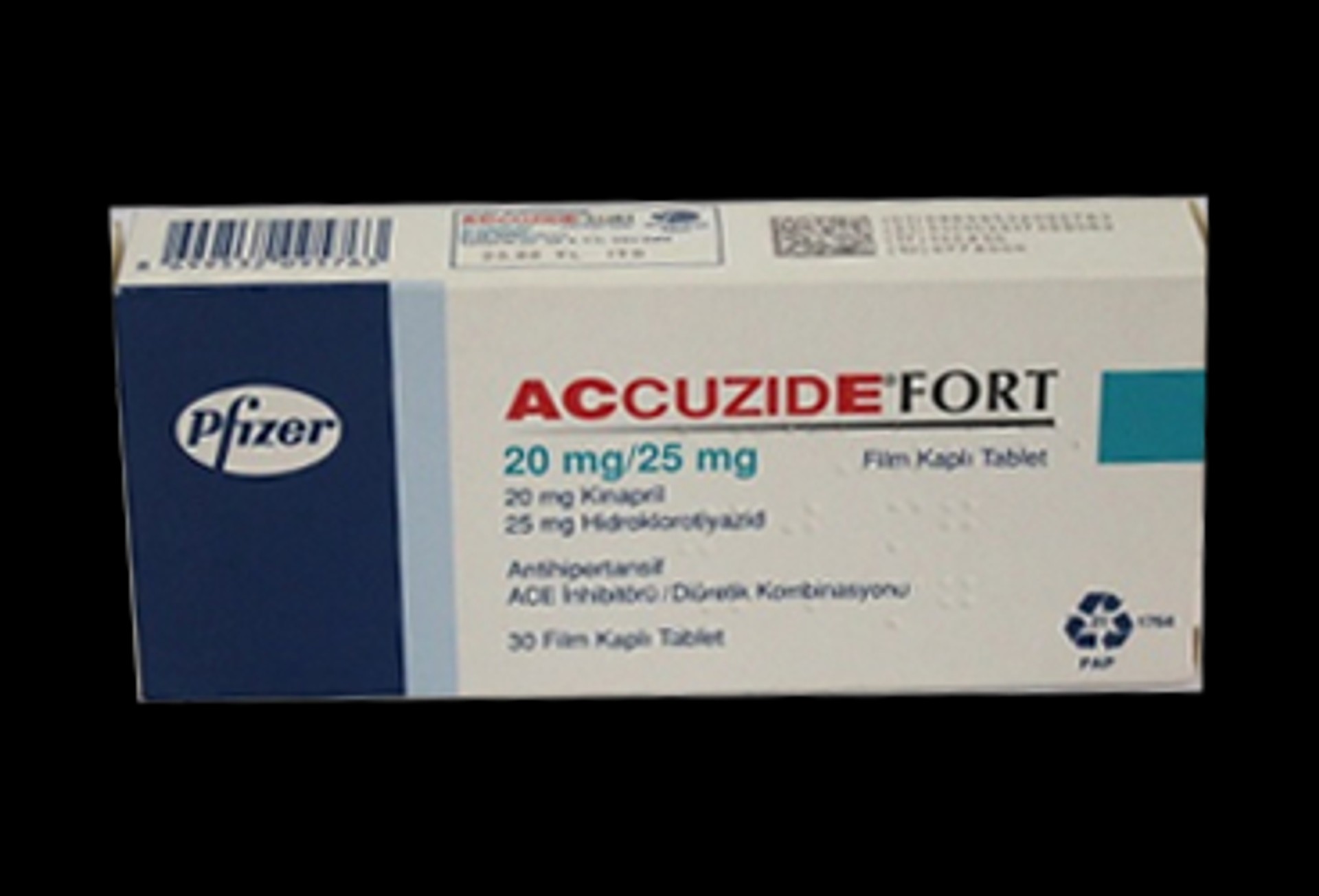 ACCUZIDE FORT 20 MG/25 MG 30 FILM KAPLI TABLET