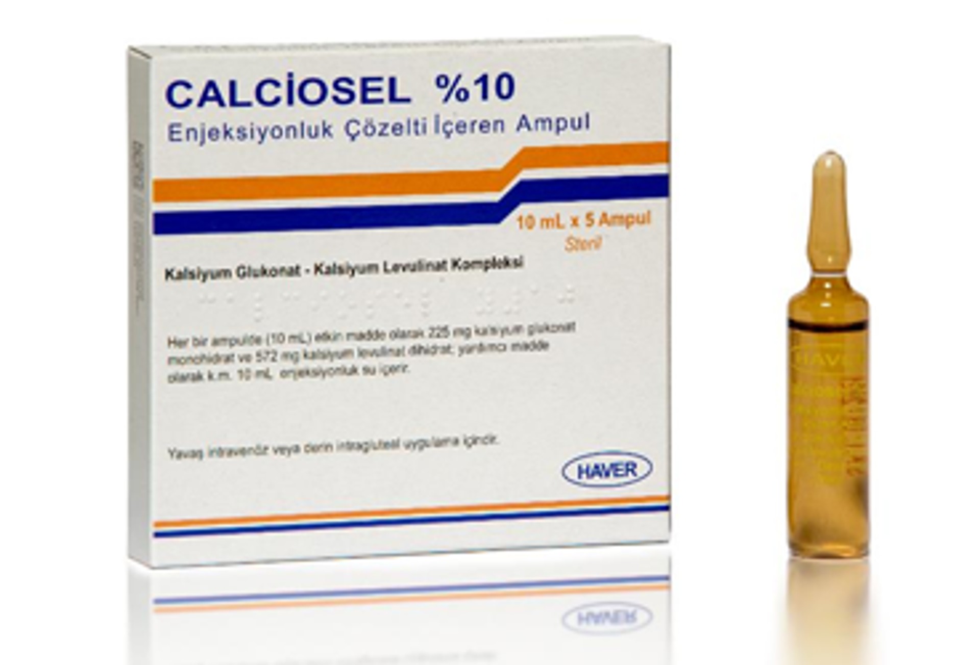 CALCIOSEL %10 ENJEKSIYONLUK COZELTI ICEREN AMPUL (10 ML 5 AMPUL)