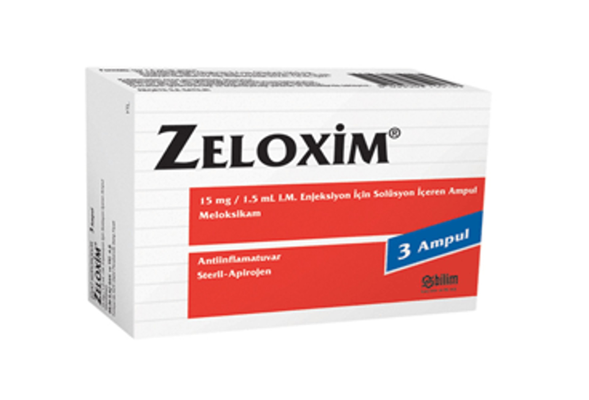 ZELOXIM 15 MG/1,5 ML IM ENJEKSIYONLUK COZELTI ICEREN AMPUL (3 AMPUL) ZELOXIM 15 MG/1,5 ML IM ENJEKSIYONLUK COZELTI ICEREN AMPUL (3 AMPUL)