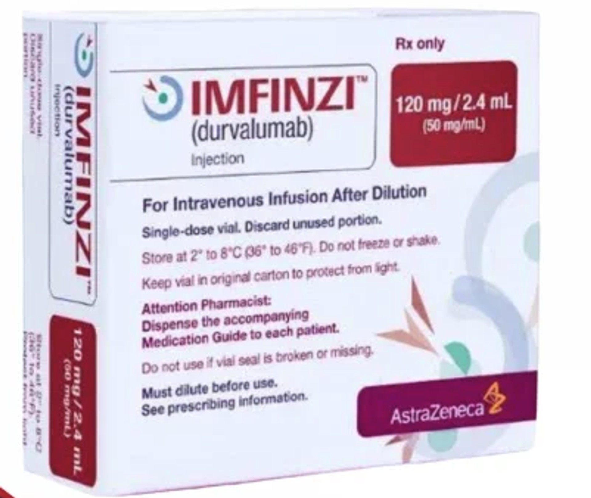 IMFINZI 120 MG/2,4 ML INFUZYONLUK COZELTI HAZIRLAMAK ICIN KONSANTRE (1 FLAKON) IMFINZI 120 MG/2,4 ML INFUZYONLUK COZELTI HAZIRLAMAK ICIN KONSANTRE (1 FLAKON)