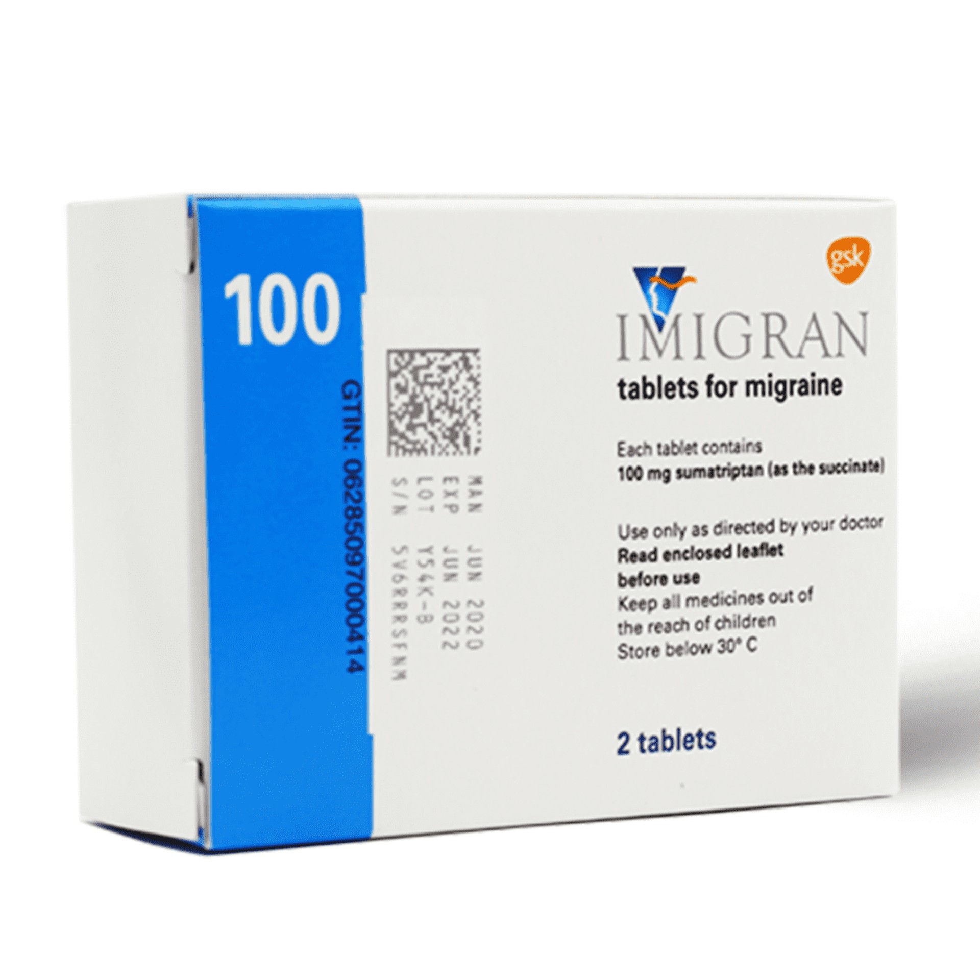 IMIGRAN 100 MG 2 TABLET