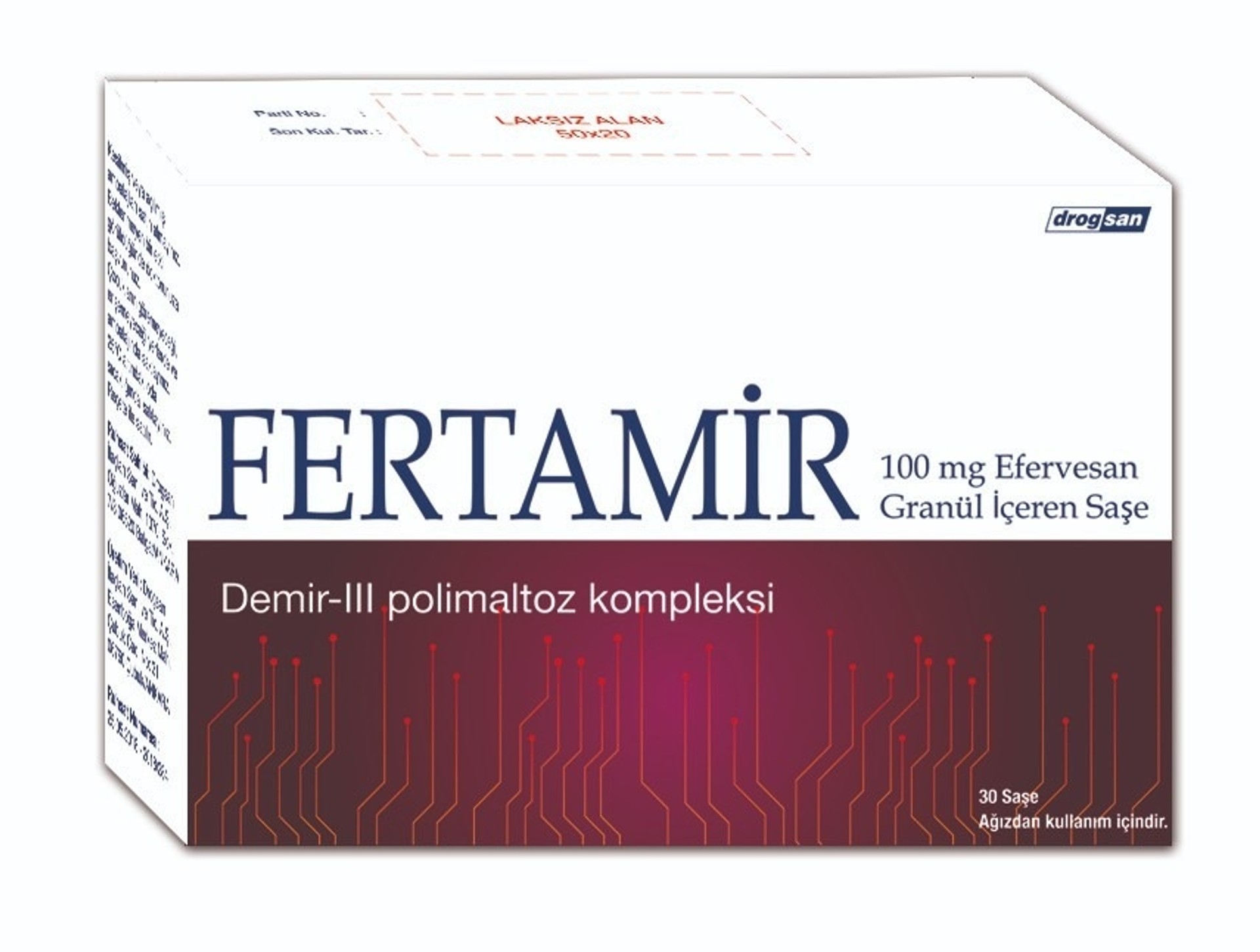FERTAMIR 100 MG EFERVESAN GRANUL ICEREN SASE