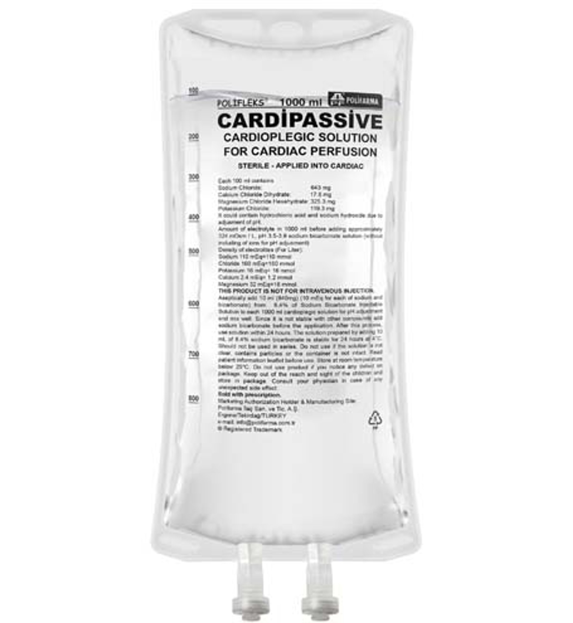 CARDIPASSIVE KARDIYAK PERFUZYON ICIN KARDIYOPLEJIK COZELTI (1000 ML)