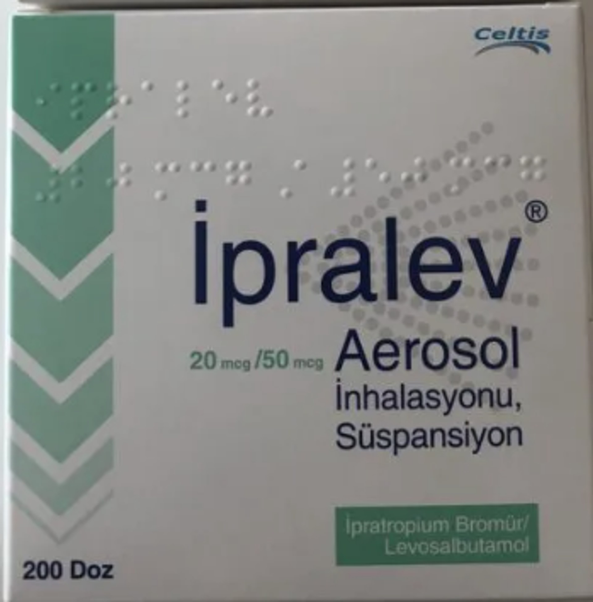 IPRALEV 20 MCG/50 MCG AEROSOL INHALASYONU, SUSPANSIYON (200 DOZ) IPRALEV 20 MCG/50 MCG AEROSOL INHALASYONU, SUSPANSIYON (200 DOZ)