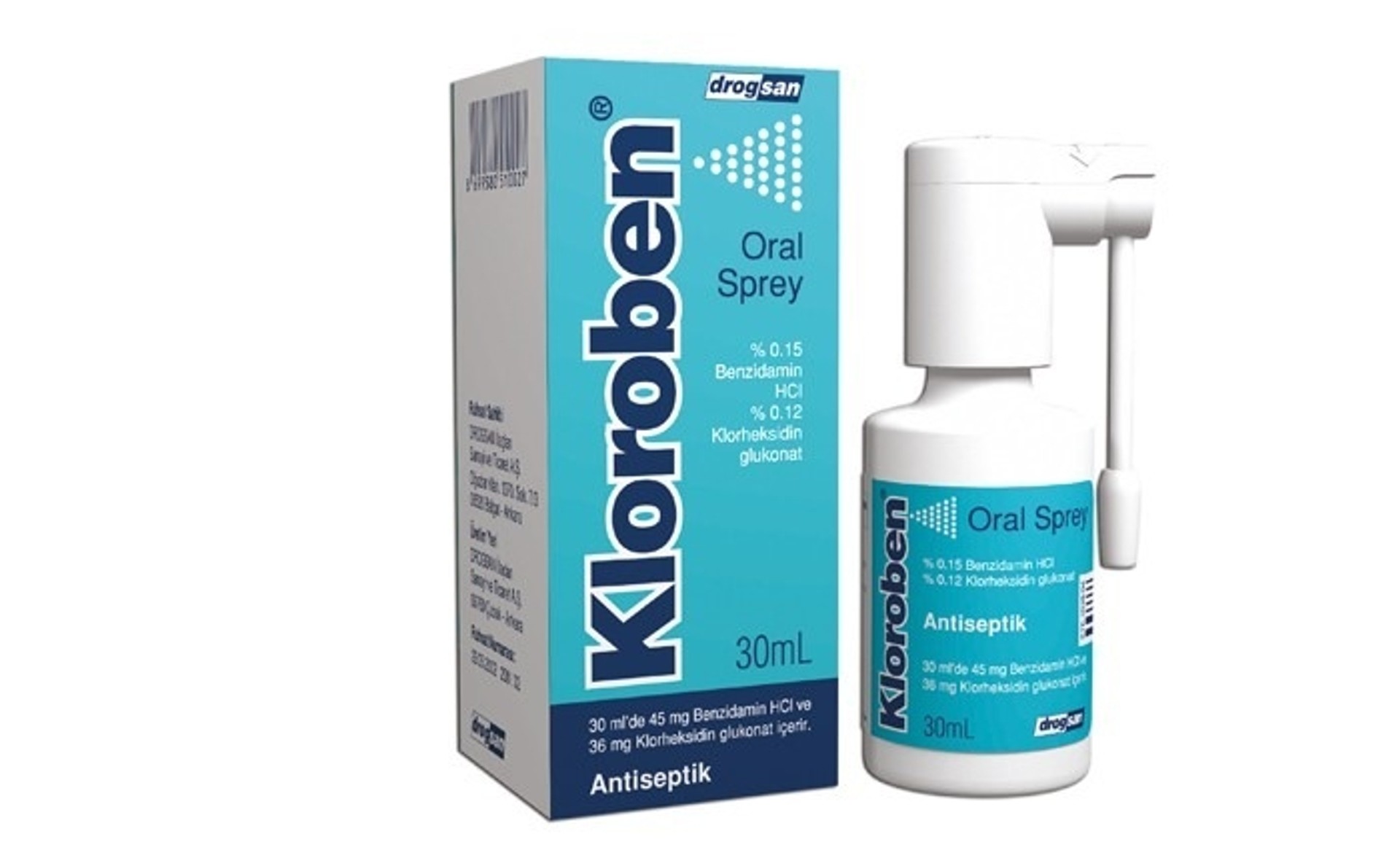 KLOROBEN 1,5 MG/ML + 1,2 MG/ML ORAL SPREY, COZELTI (30 ML) KLOROBEN 1,5 MG/ML + 1,2 MG/ML ORAL SPREY, COZELTI (30 ML)