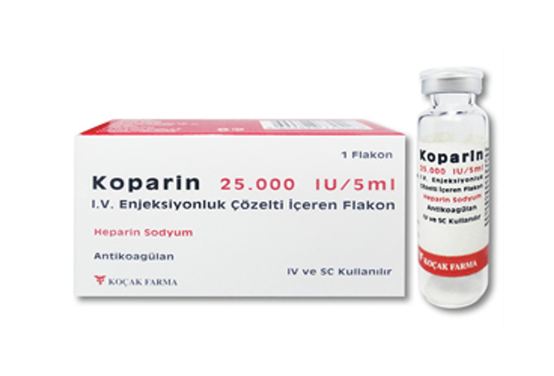 KOPARIN 25000 IU/5 ML ENJEKSIYONLUK COZELTI ICEREN 1 FLAKON