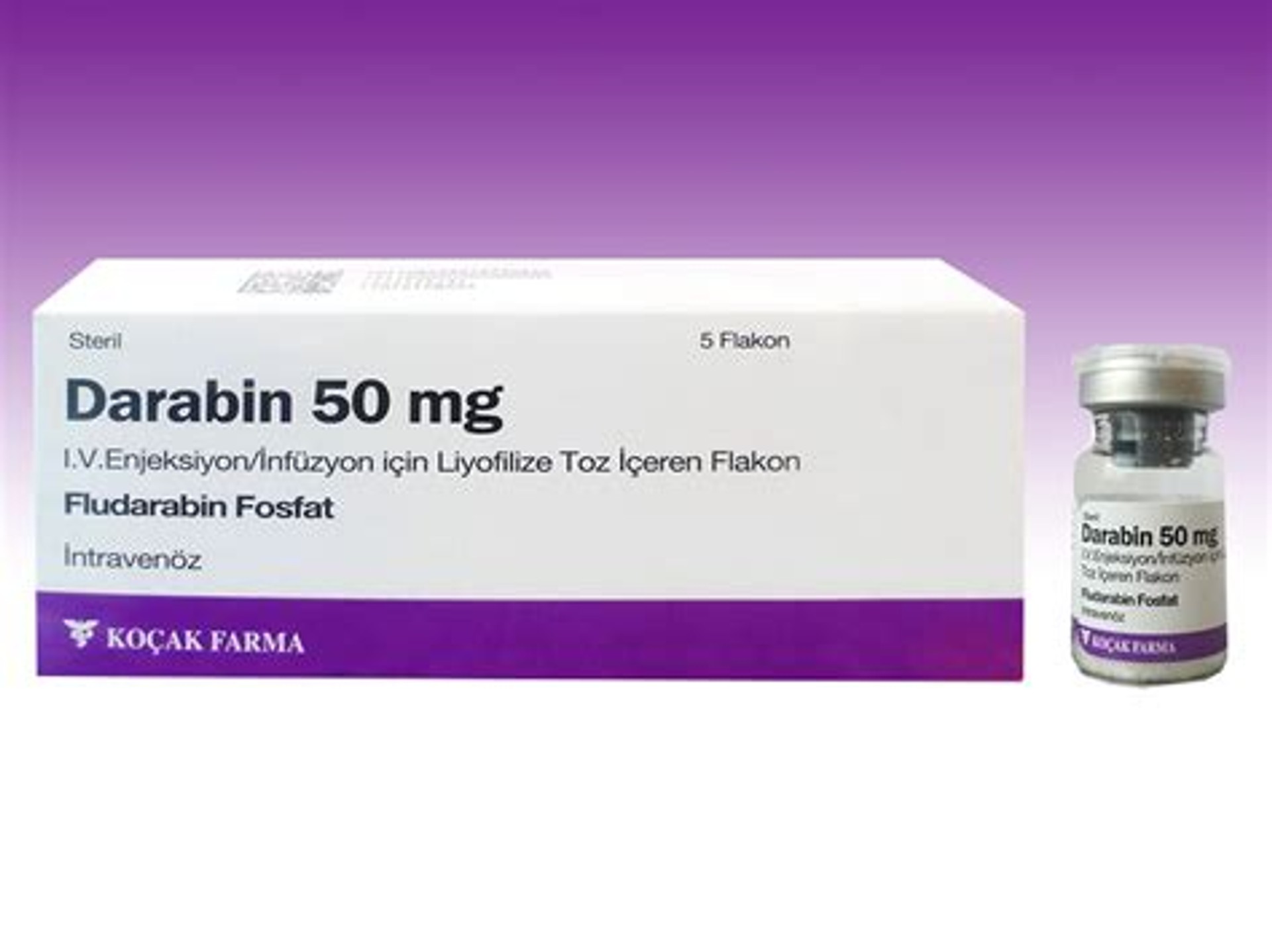 DARABIN 50 MG/ML IV ENJ./INF. ICIN LIYOFILIZE TOZ ICEREN 5 FLAKON