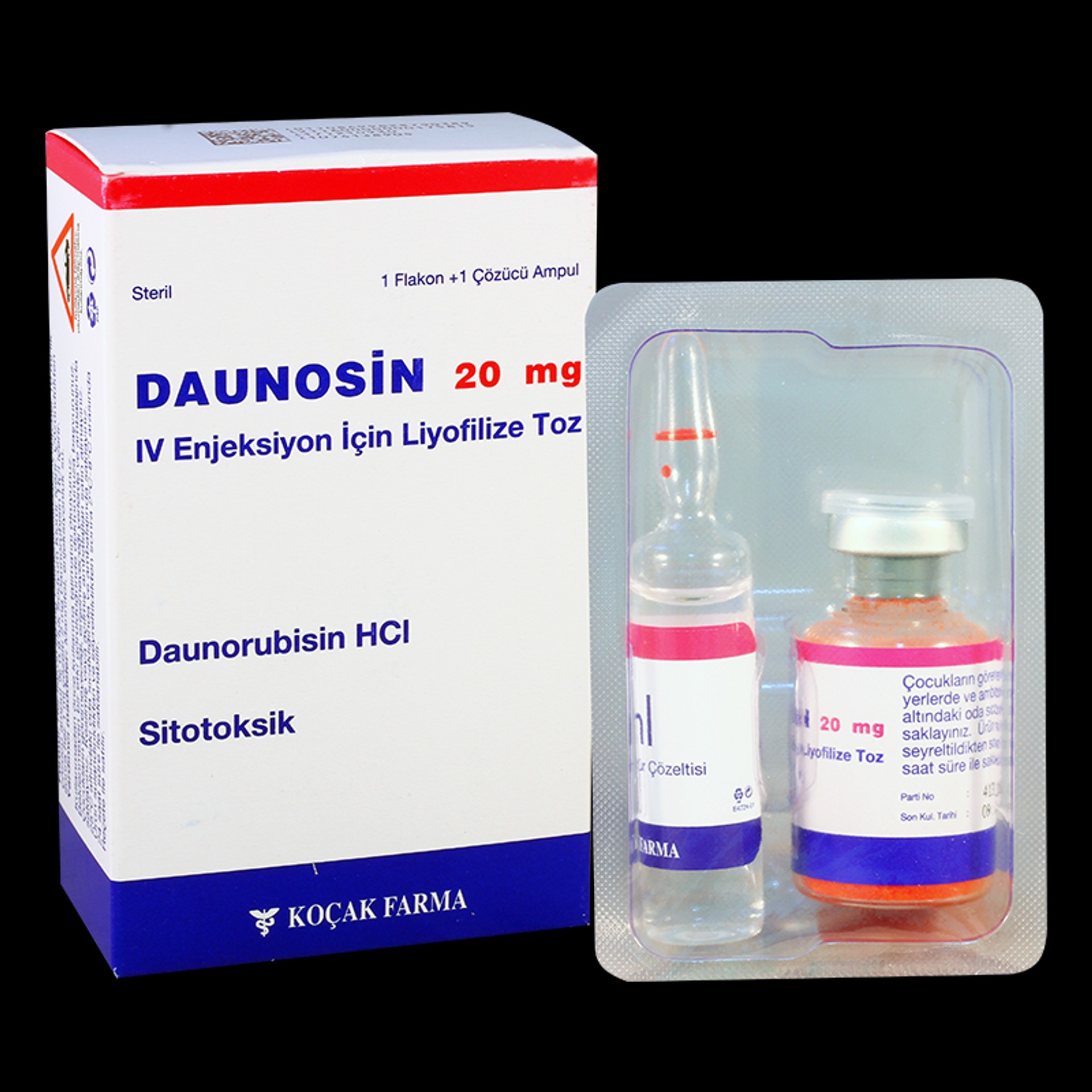 DAUNOSIN 20 MG I.V. ENJEKSIYON ICIN LIYOFILIZE TOZ ( 1 FLAKON)
