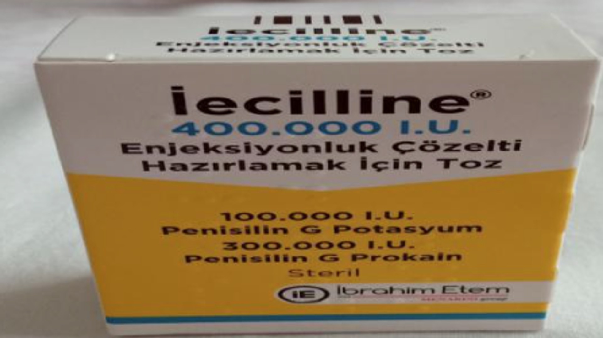 IECILLINE 400.000 IU ENJEKSIYONLUK COZELTI HAZIRLAMAK ICIN TOZ (1 FLAKON)