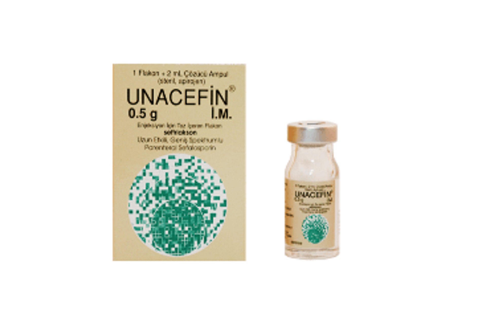 UNACEFIN 0,5 GR IM ENJ. ICIN TOZ ICEREN FLAKON (3 FLAKON + 3 COZUCU AMPUL)