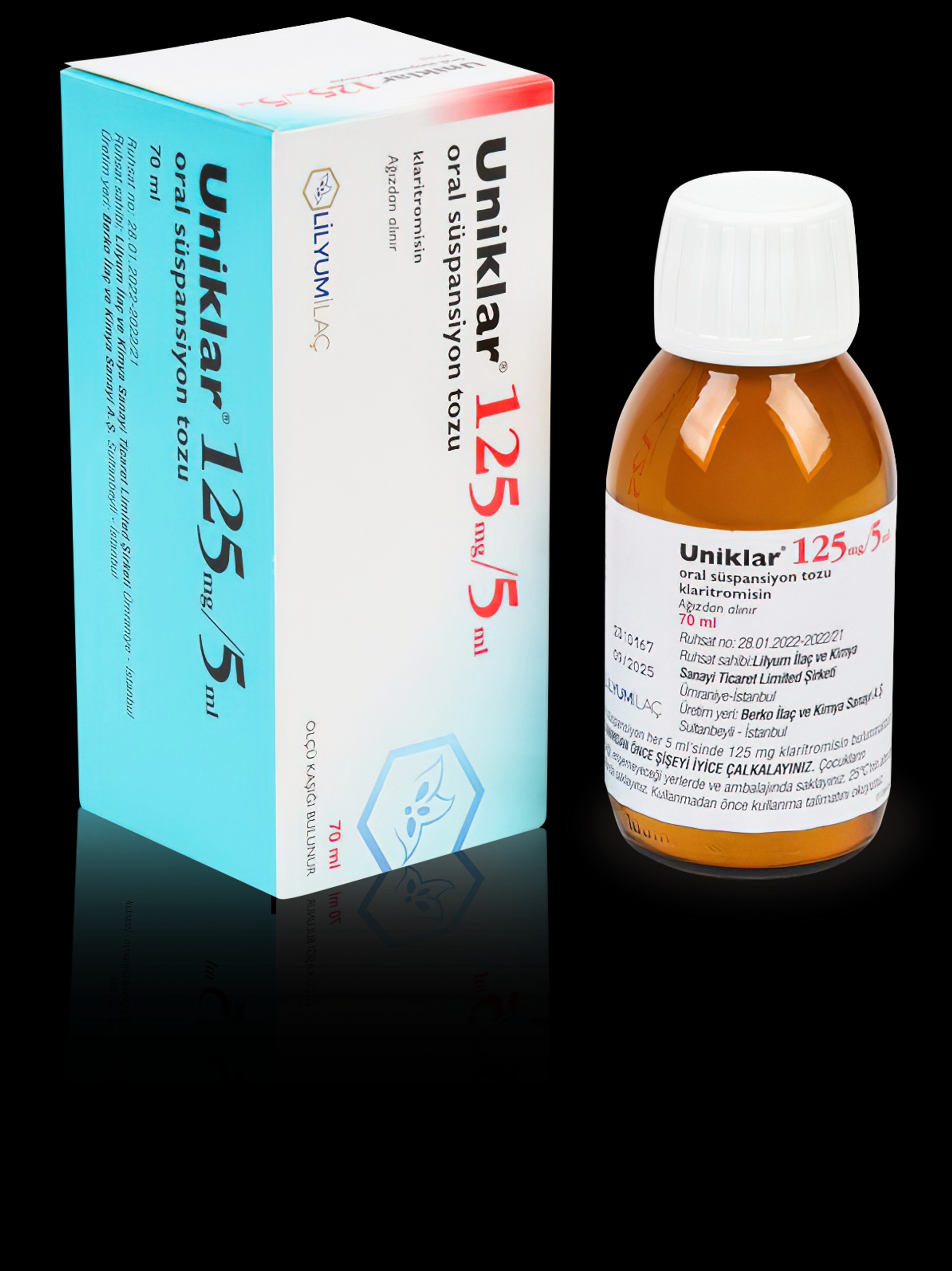 UNIKLAR 125 MG/5 ML ORAL SUSPANSIYON TOZU - 70 ML UNIKLAR 125 MG/5 ML ORAL SUSPANSIYON TOZU - 70 ML