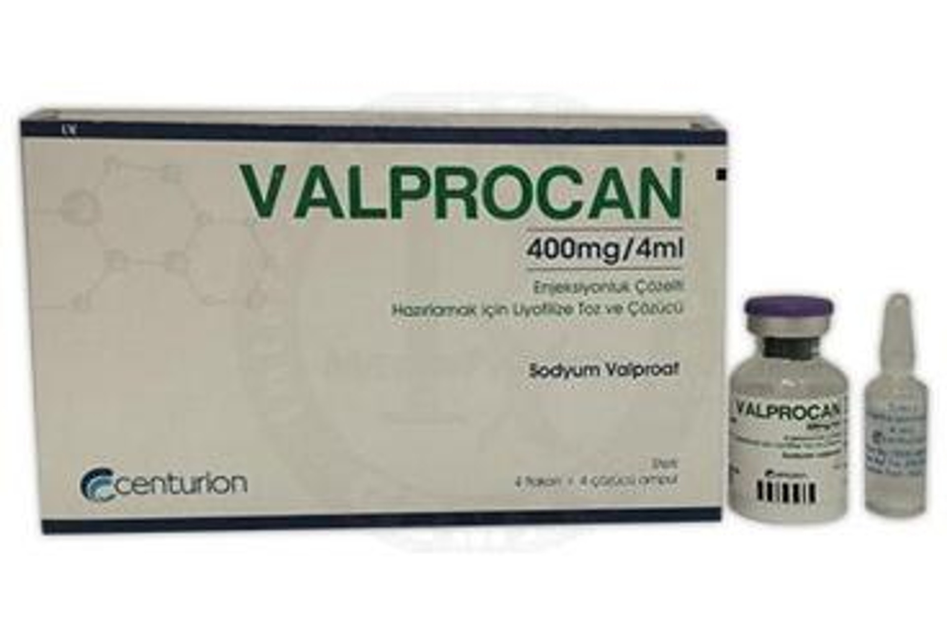 VALPROCAN 400MG/4ML ENJEKSIYONLUK COZELTI HAZIRLAMAK ICIN LIYOFILIZE TOZ VE COZUCU